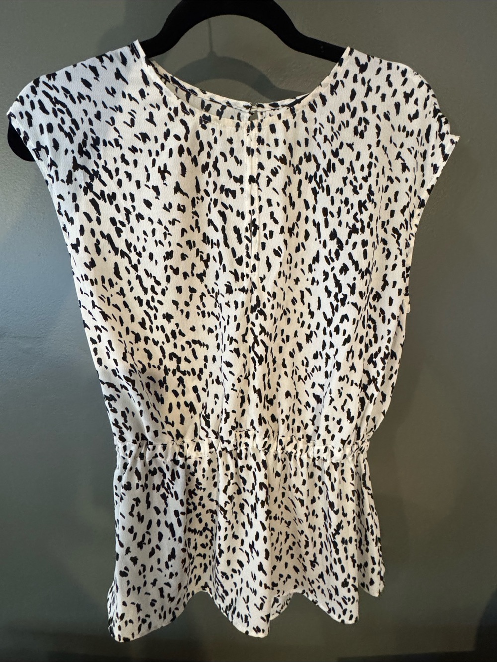 Banana Republic Black & White Printed Peplum Tunic
